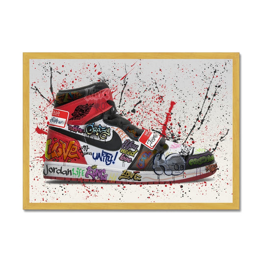 Jordan 1 OG Graffiti Antique Framed Print
