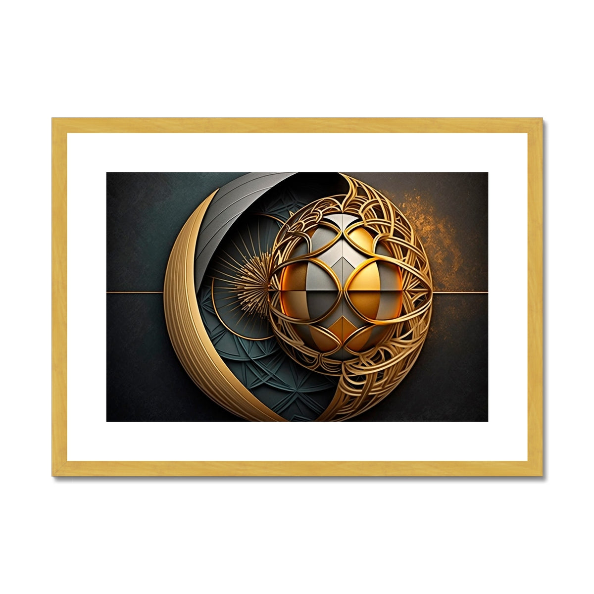 Ornate Sphere Antique Framed & Mounted Print