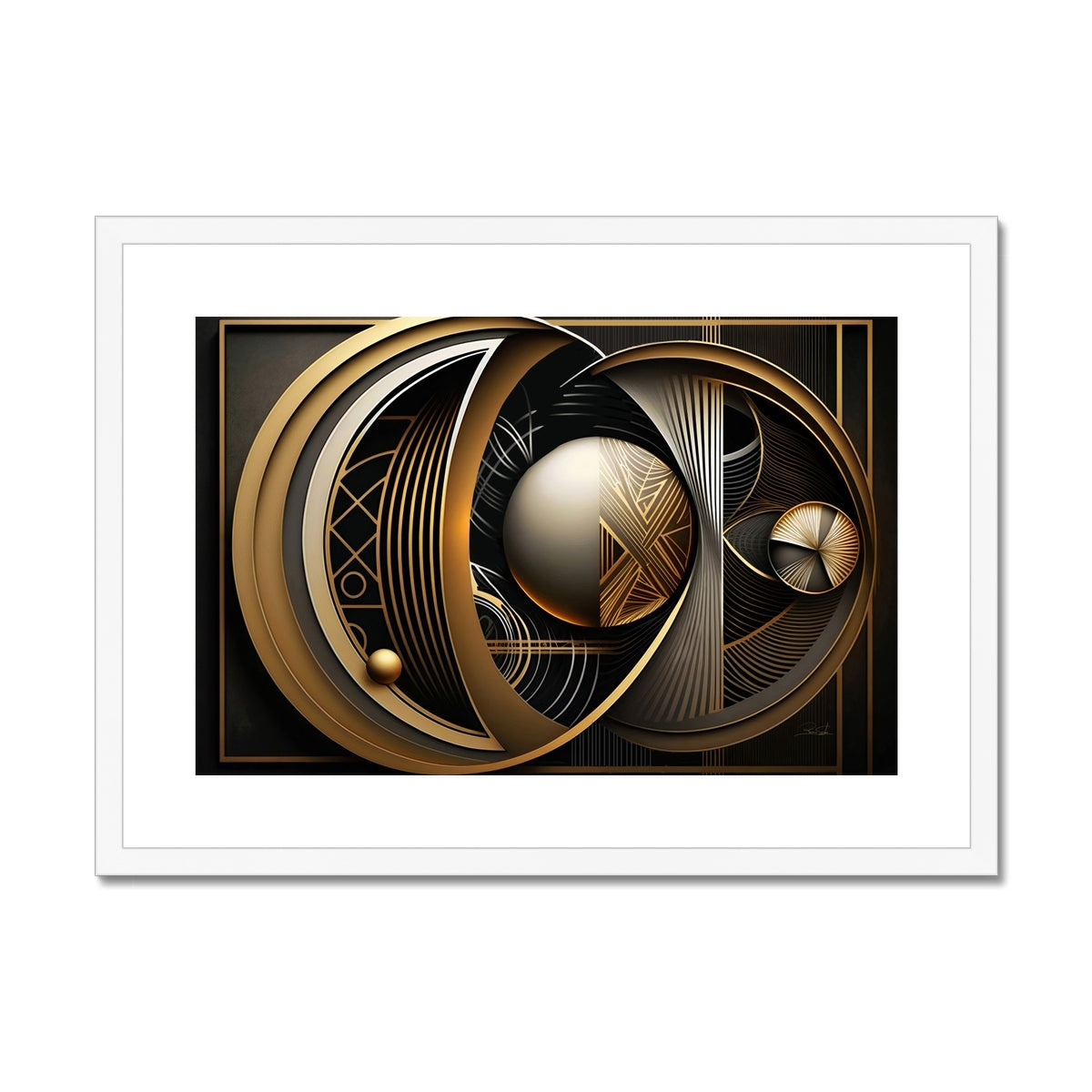 Golden Geometry Framed & Mounted Print