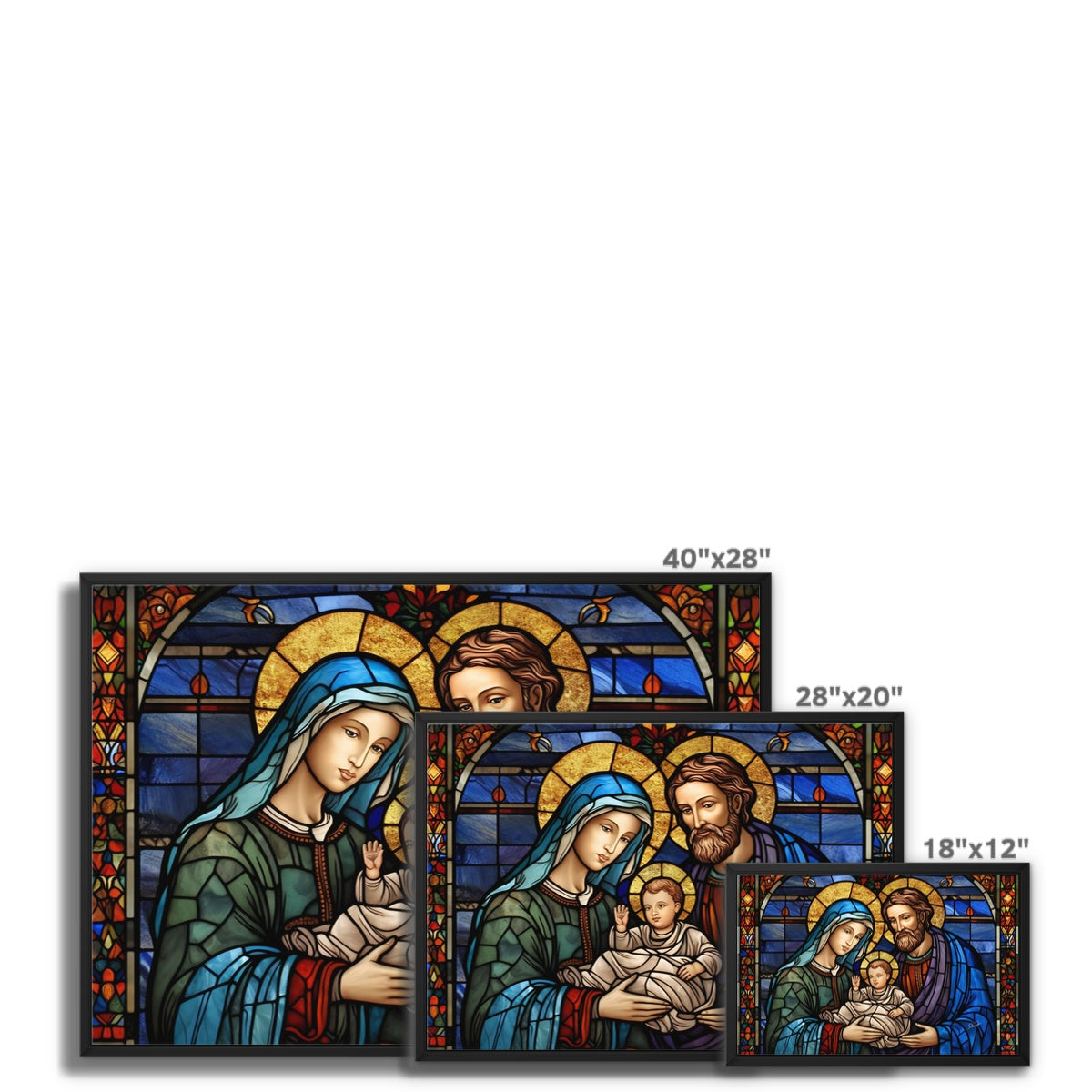 The Holy Family Float Framed Canvas