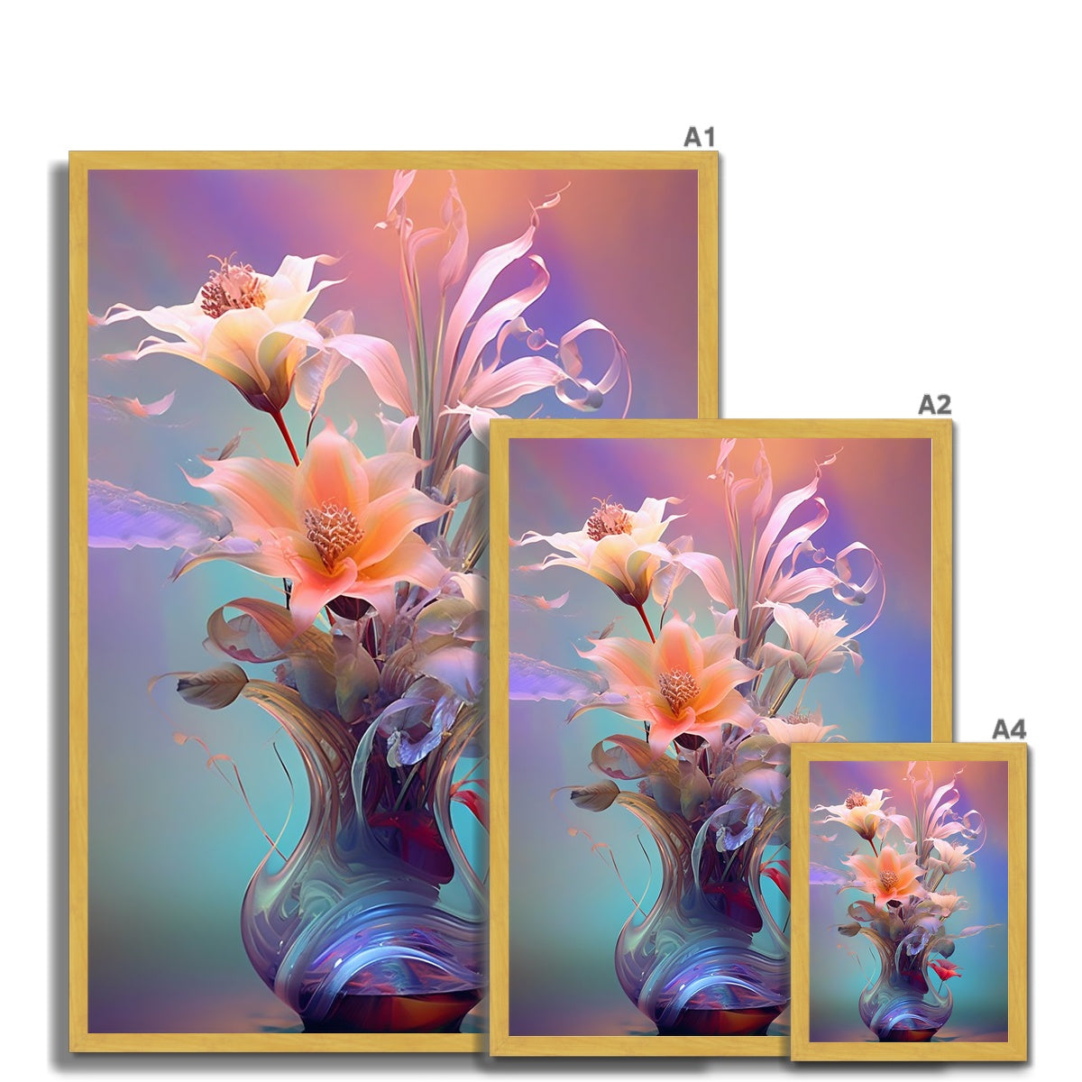 Flower Vase Antique Framed Print