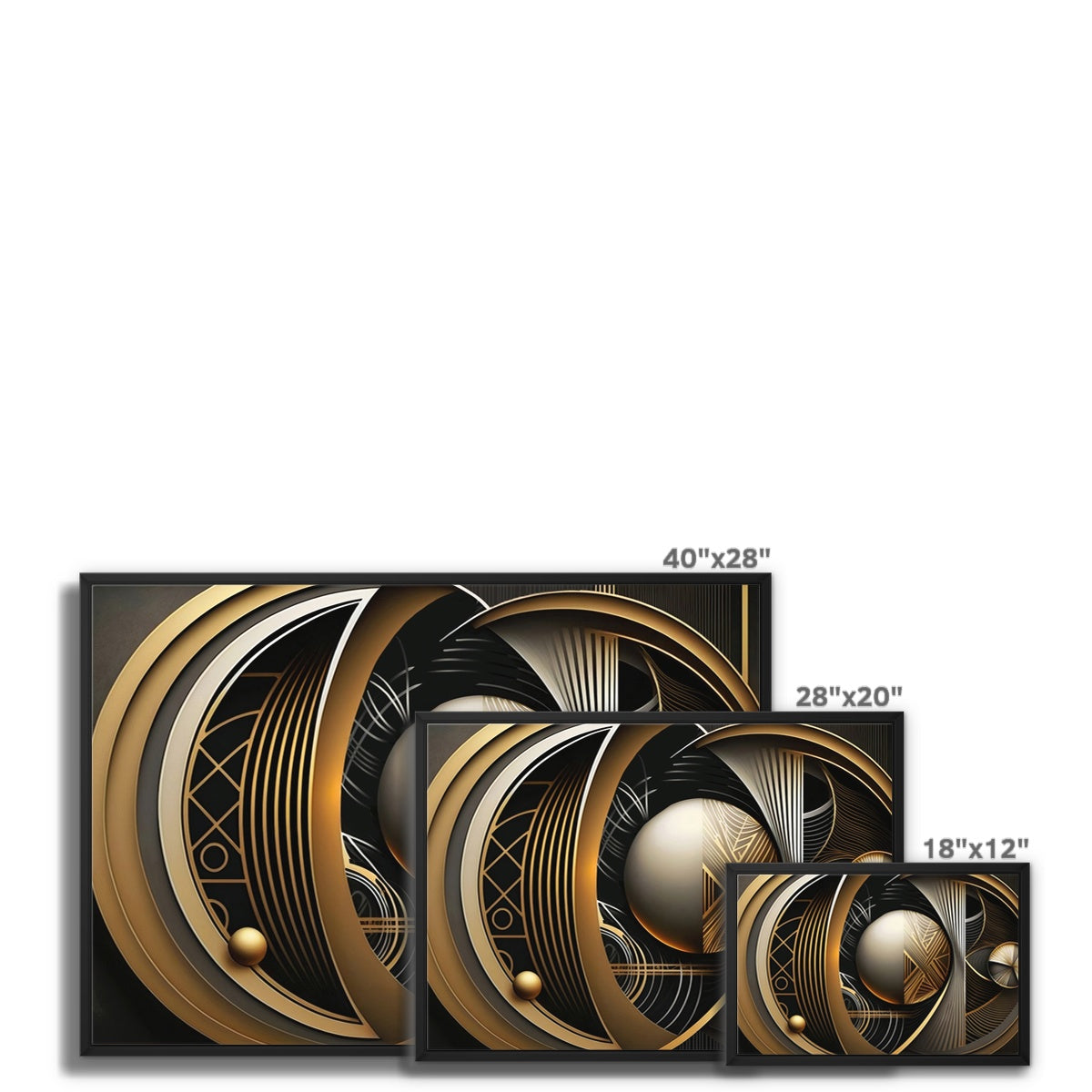 Golden Geometry Float Framed Canvas