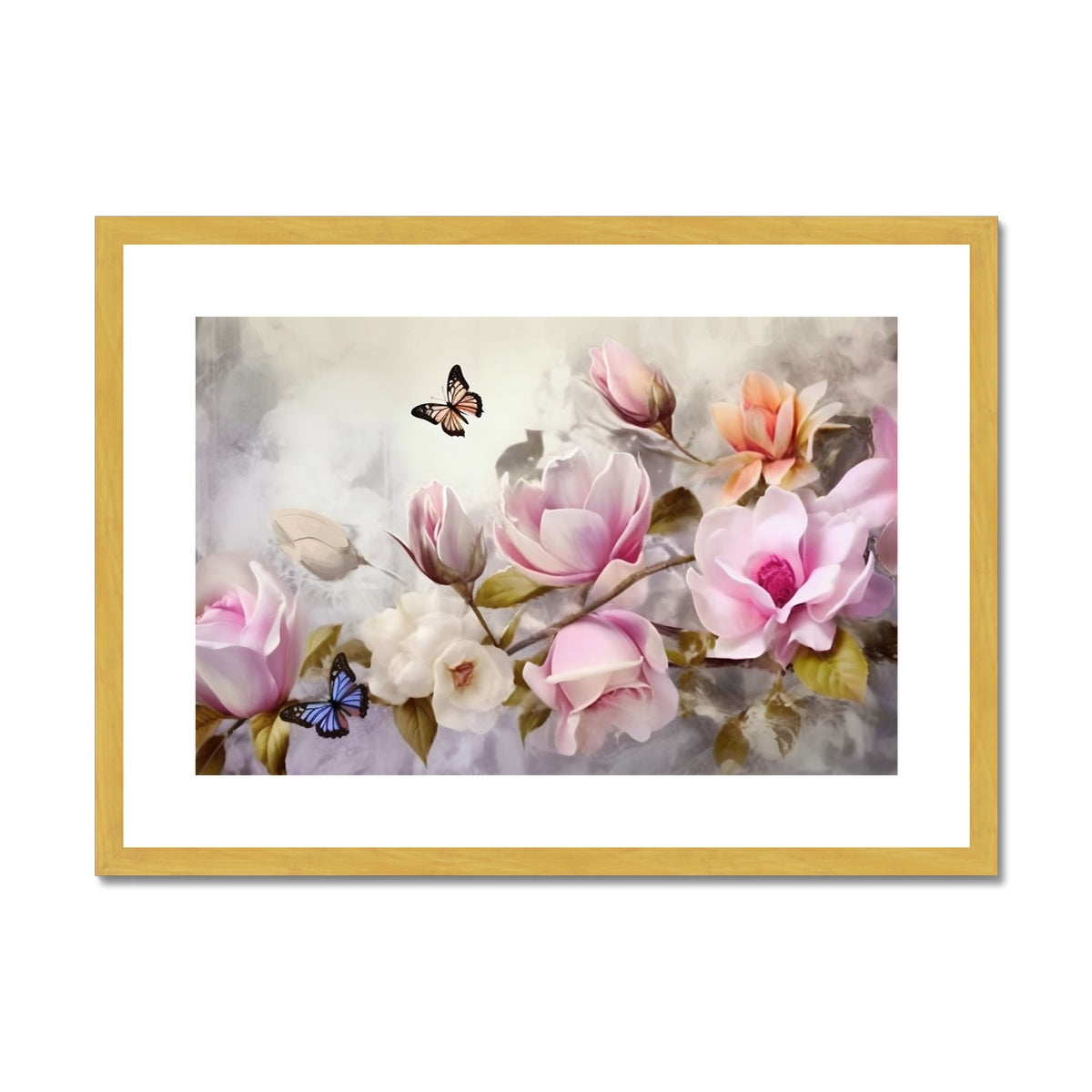 Whispering Blooms Antique Framed & Mounted Print