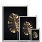 Golden Monstera  Antique Framed Print