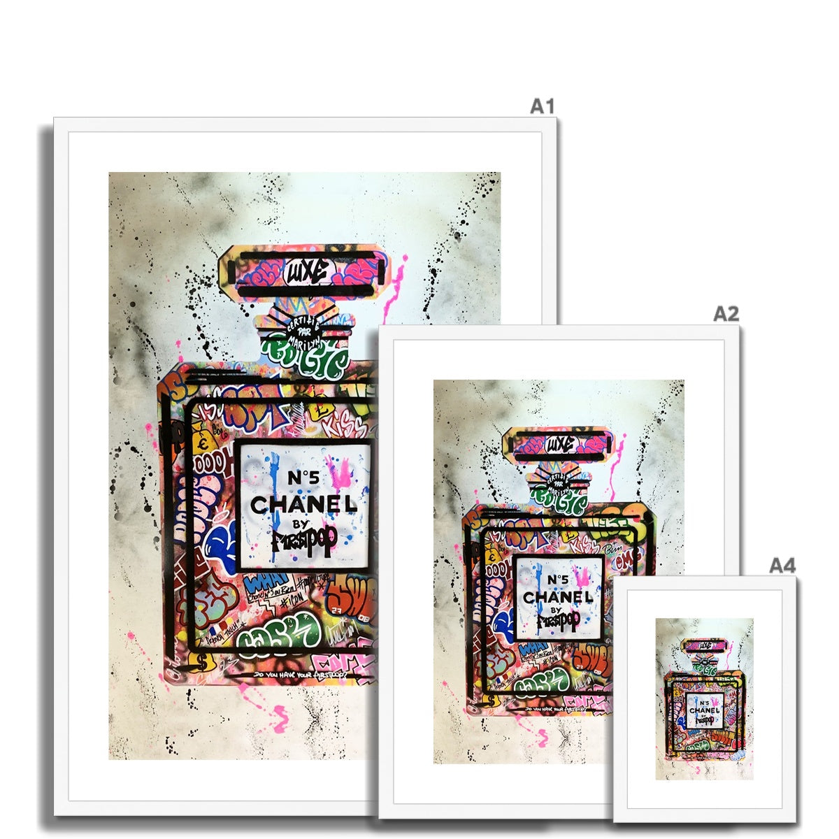 Chanel No 5 Graffiti Framed & Mounted Print