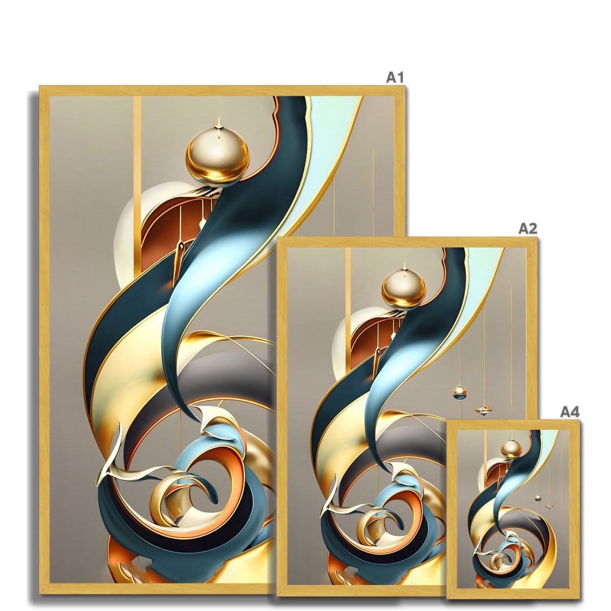 Golden Swirl Antique Framed Print