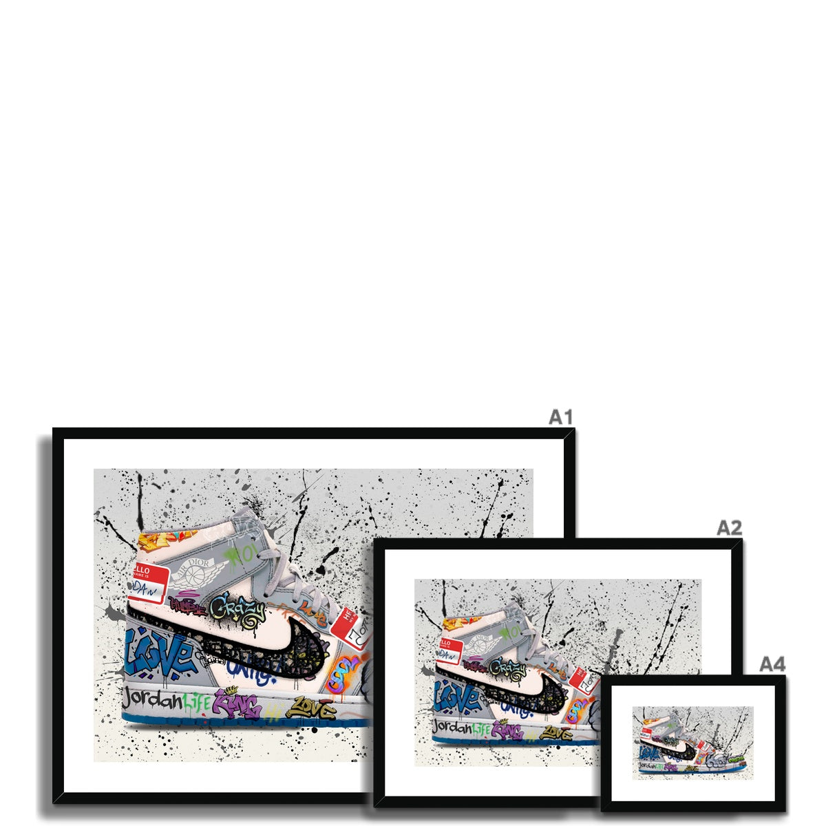 Jordan Dior OG Graffiti Framed & Mounted Print