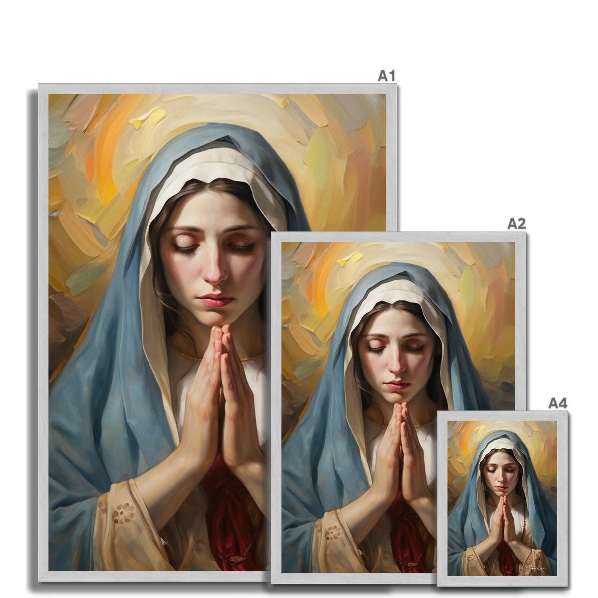 Mary's Devotion Antique Framed Print