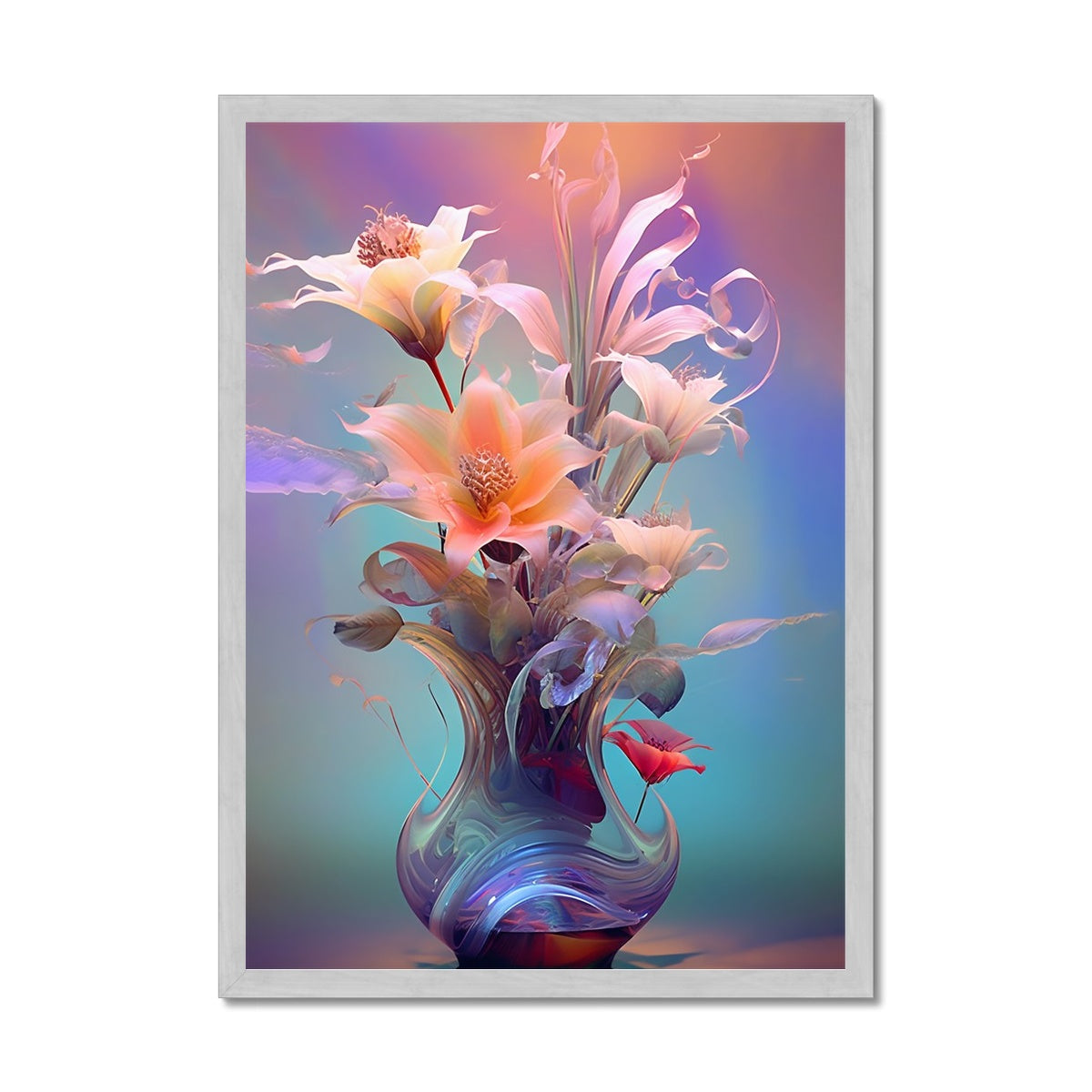 Flower Vase Antique Framed Print