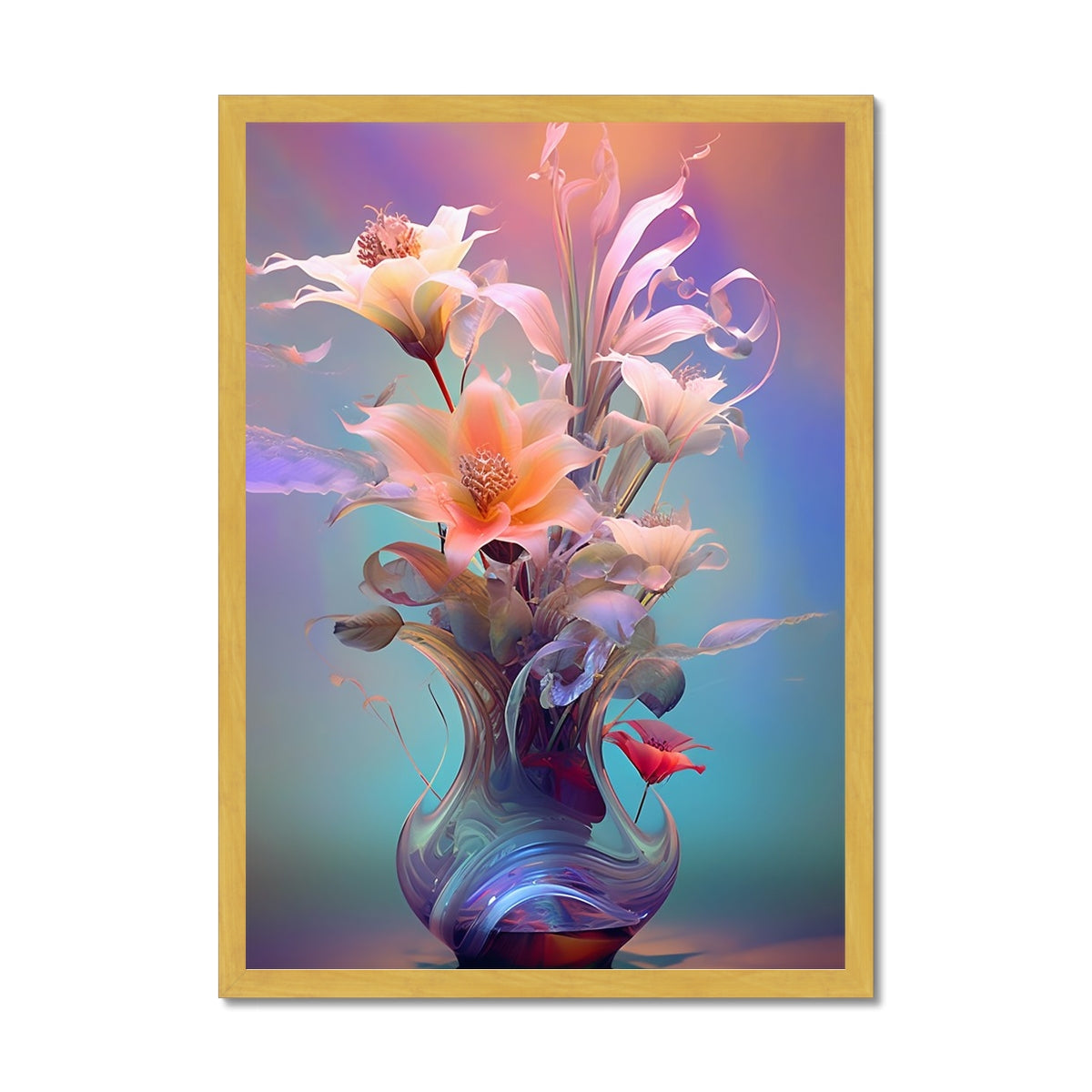 Flower Vase Antique Framed Print