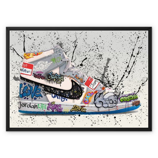 Jordan Dior OG Graffiti Float Framed Canvas