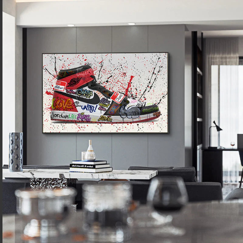 Jordan 1 OG Graffiti Float Framed Canvas