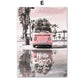 Pink Sunset Beach Coconut Tree Surfboard Wall Art