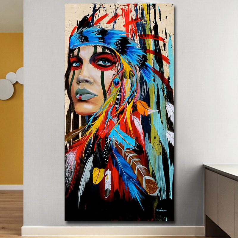 Feathered Women Canvas Print