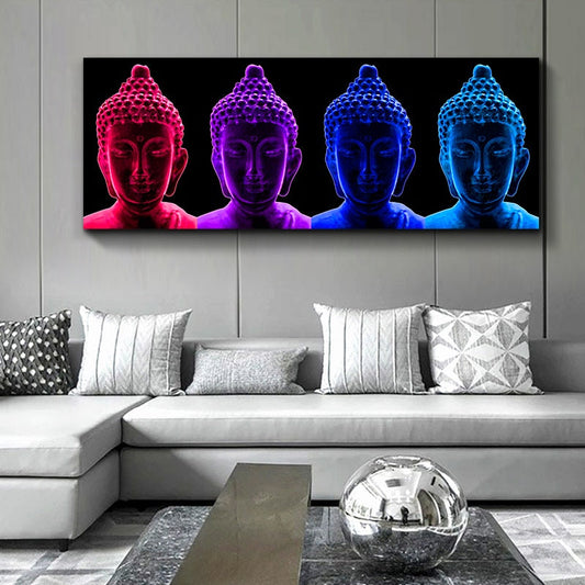 Coloured buddha Canvas Print