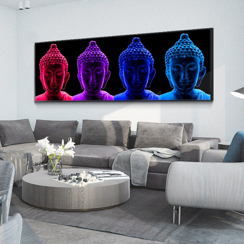 Coloured buddha Canvas Print