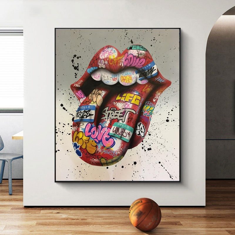 Tongue Graffiti Art