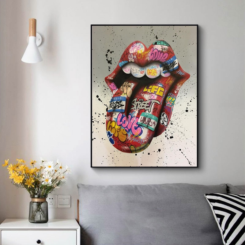 Tongue Graffiti Art