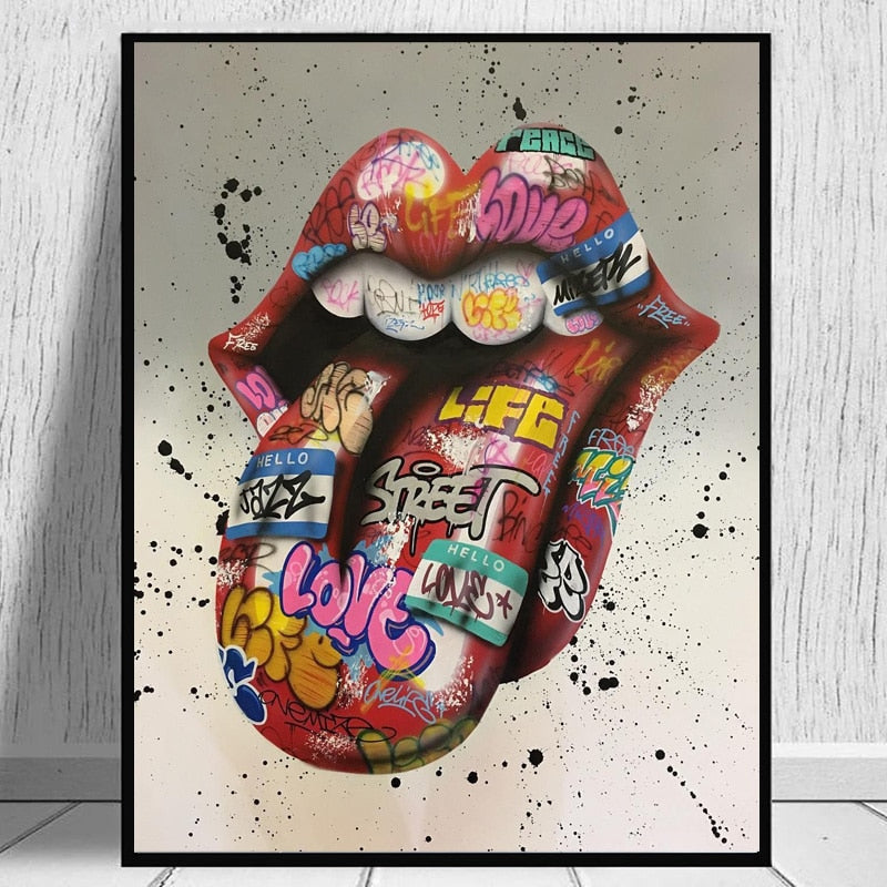 Tongue Graffiti Art