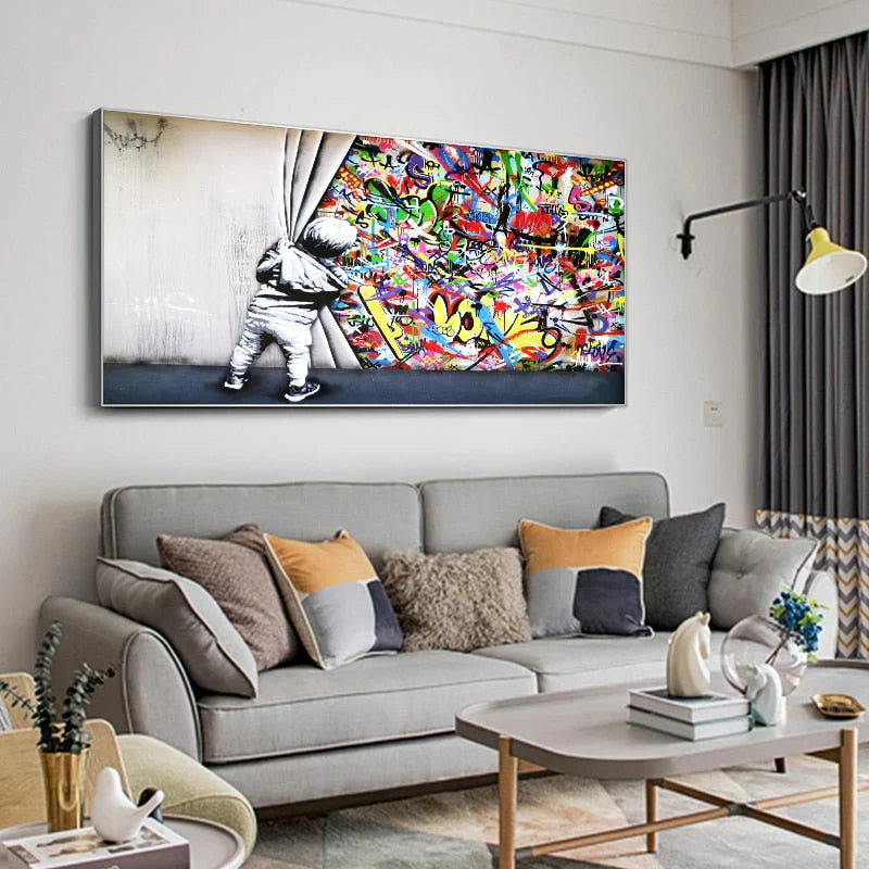 Behind the Curtain Kid graffiti art