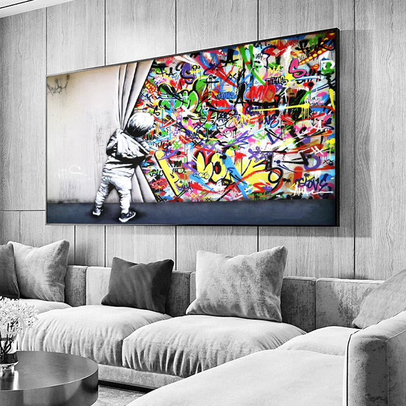 Behind the Curtain Kid graffiti art