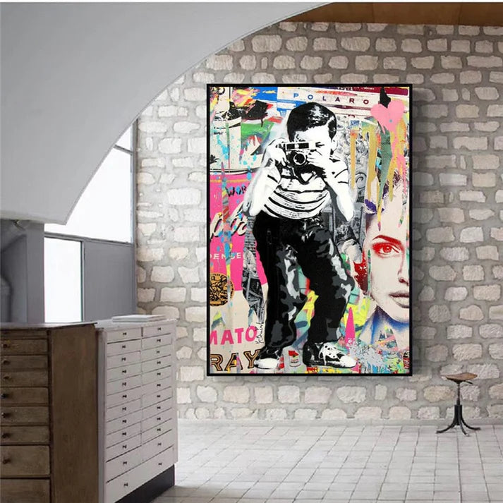 Banksy Street Art Boy