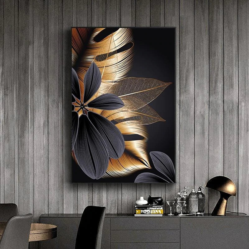 Black and gold leaves