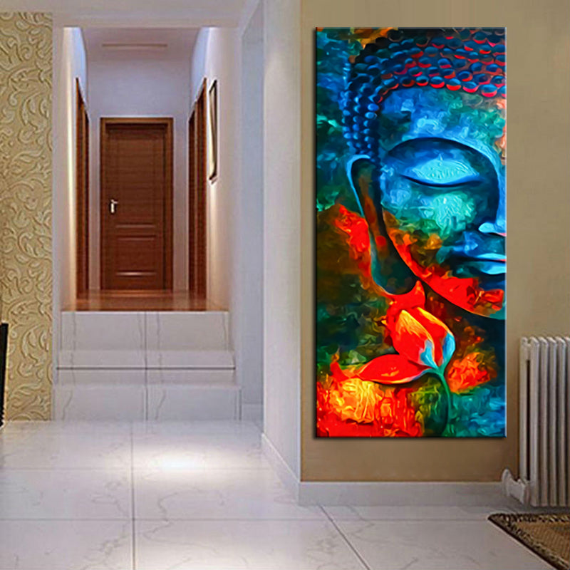 Rainbow buddha canvas print